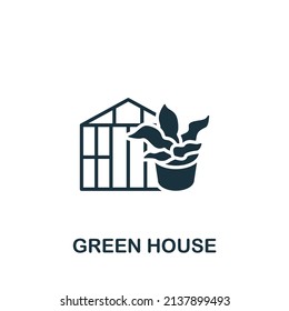 Green House icon. Monochrome simple icon for templates, web design and infographics