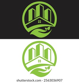 green house icon Nature house logo with green color can be used as symbols, brand identity, company logo, icon vector logo