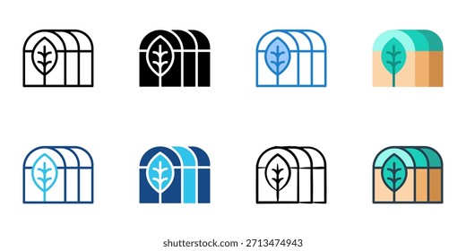 Conjunto de iconos de casa verde colección de Vector de estilo múltiple. Trazo editable 
