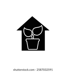 green house icon Simple thin line logo