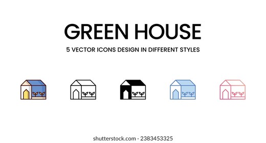 Green House Ikone. Geeignet für Webpage, Mobile App, UI, UX und GUI Design.