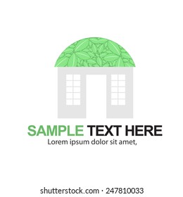 Green House Icon. vector