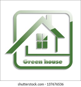 Green house icon. Vector illustration