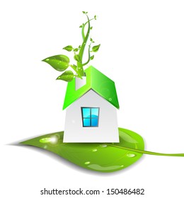 Green house icon. Vector illustration of bio house.
