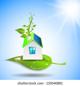 Green house icon. Vector illustration of bio house.
