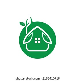 plantilla de ilustración de vector de icono de casa verde