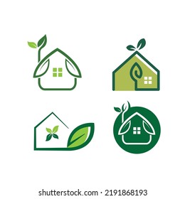plantilla de ilustración de vector de icono de casa verde