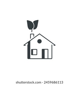 Green house icon, vector illustration