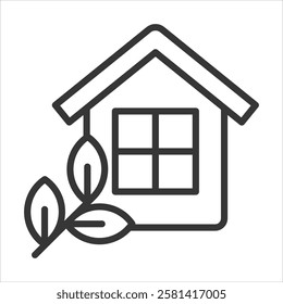 Green House Icon Vector Illustration Outline