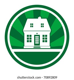 Green house icon, vector illustration