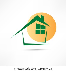 Green house icons