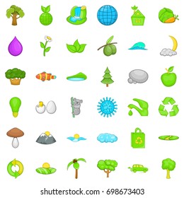 Green house icons set. Cartoon style of 36 green house vector icons for web isolated on white background