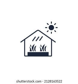 Green House icons  symbol vector elements for infographic web