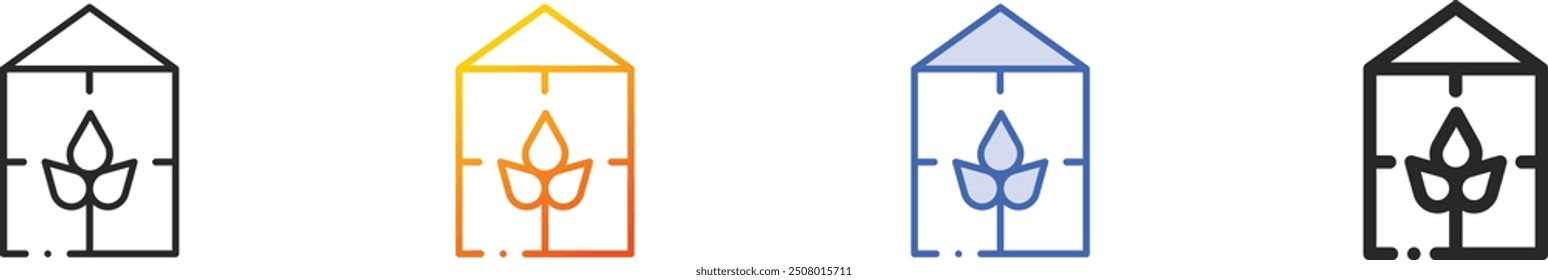 green house icon.Thin Linear, Gradient, Blue Stroke and bold Style Design Isolated On White Background