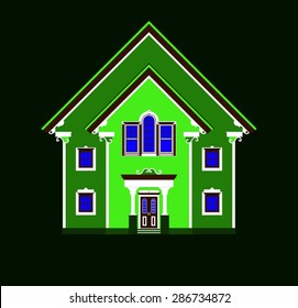 green house isolated on dark background