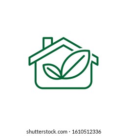 green house leaf icon logo design illustration  vector