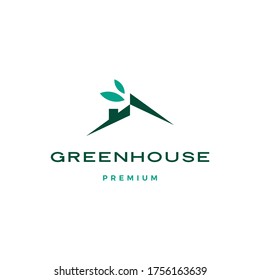 green house leaf roof logo vector icon illustration	
