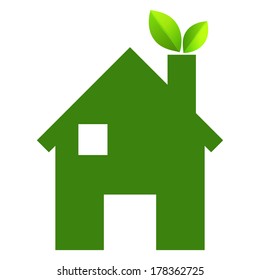 Green house and leaves. + EPS10 vector file