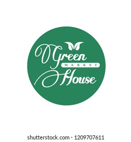 Green house lettering design vector 