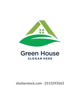 Green house logo building with a simple and minimalist concept