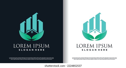 green house logo with creative concept design premium vector