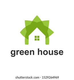 Green House Logo Design, Eco House Concept Vector