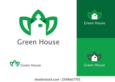 Green House logo Design, Logo Design graphic Conception, logo icon template graphic art.