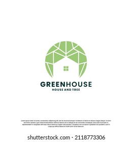 green house logo design. modern eco house logo for your business