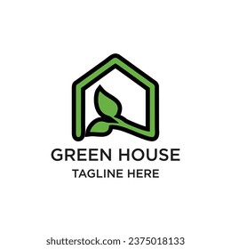 Diseño del logotipo de la casa verde concepto sencillo