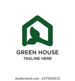 Diseño del logotipo de la casa verde concepto sencillo
