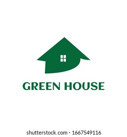 Green house logo design template