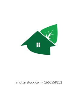 Green house logo design template