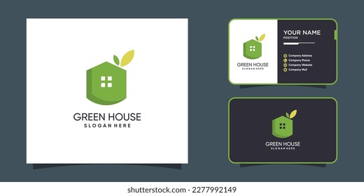 Design-Vorlage für grünes Haus-Logo mit moderner Idee