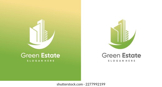 Green house logo design template with modern style idea