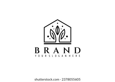 Ilustración del diseño del logotipo de la casa verde