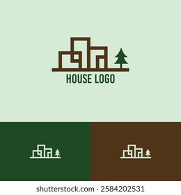 Green house logo design template