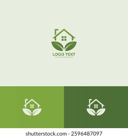Green house logo design template
