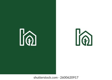 green house logo design template, natural vibes building logo concept