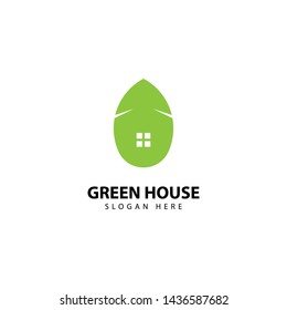 Green House Logo Design Vector