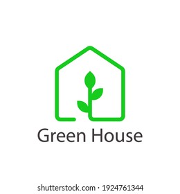 green house logo design vector template