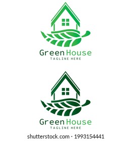 Green House Logo Design. Vector Design 