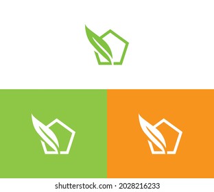 Green House logo Design vector, Nature House Logo