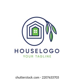Vector de diseño del logotipo de la casa verde