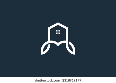 Green house logo design vector with creative concept