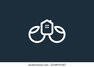 Green house logo design vector with creative concept
