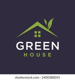 Green house logo design vector with creative modern idea style