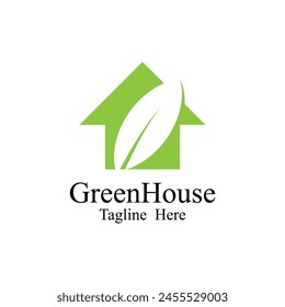 green house logo design vector template. Perfect for environmentally conscious businesses, nurseries, or organizations focused on sustainability and growth.
