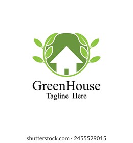 green house logo design vector template. Perfect for environmentally conscious businesses, nurseries, or organizations focused on sustainability and growth.