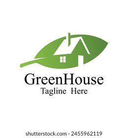 green house logo design vector template. Perfect for environmentally conscious businesses, nurseries, or organizations focused on sustainability and growth.