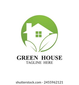 green house logo design vector template. Perfect for environmentally conscious businesses, nurseries, or organizations focused on sustainability and growth.